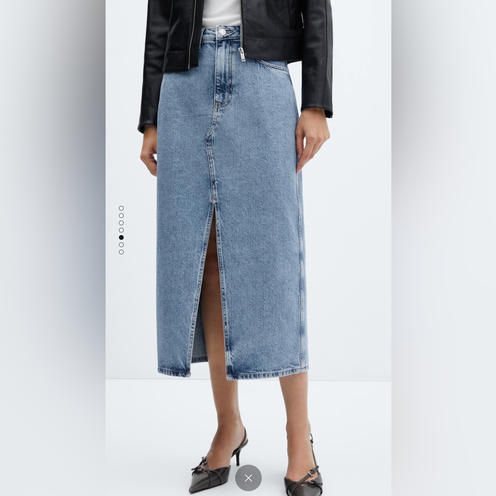 Denim midi skirt